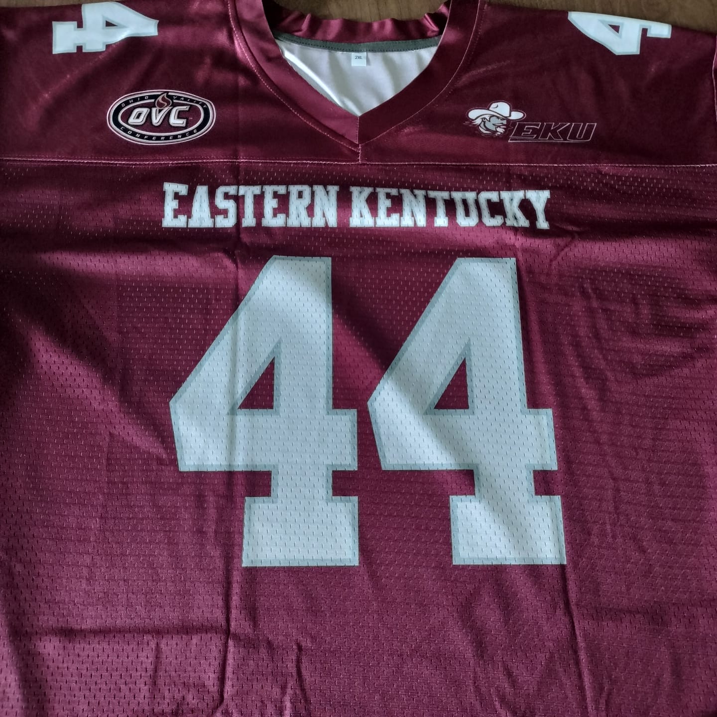 Customer photo review of Custom Burgundy White-Gray Classic Style Authentic American Football Jersey