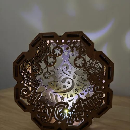 Customer photo review of Laser cut Christmas Nativity candle holder 3 bundle svg file