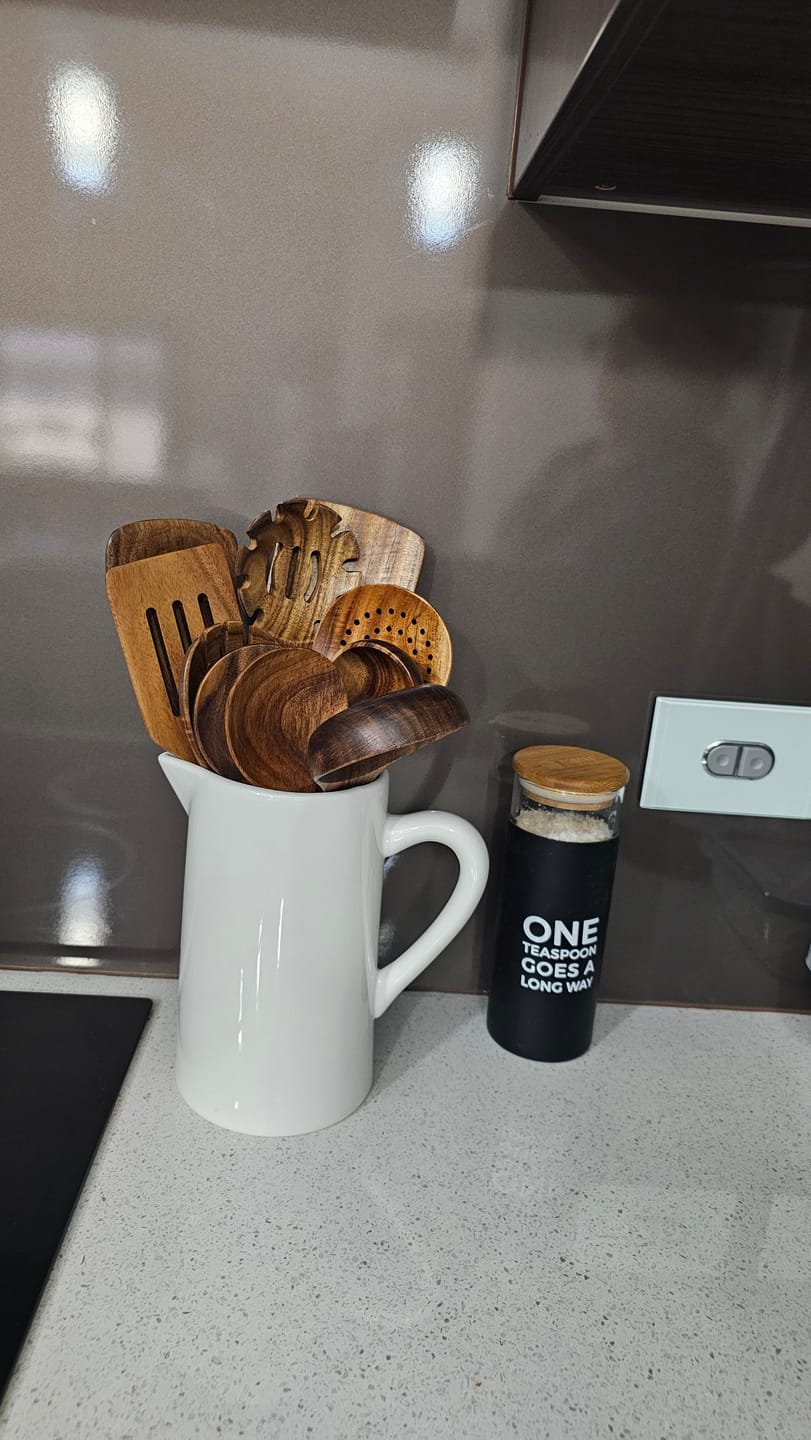Customer photo review of Wooden Teak Utensils Set - 50% OFF SALE