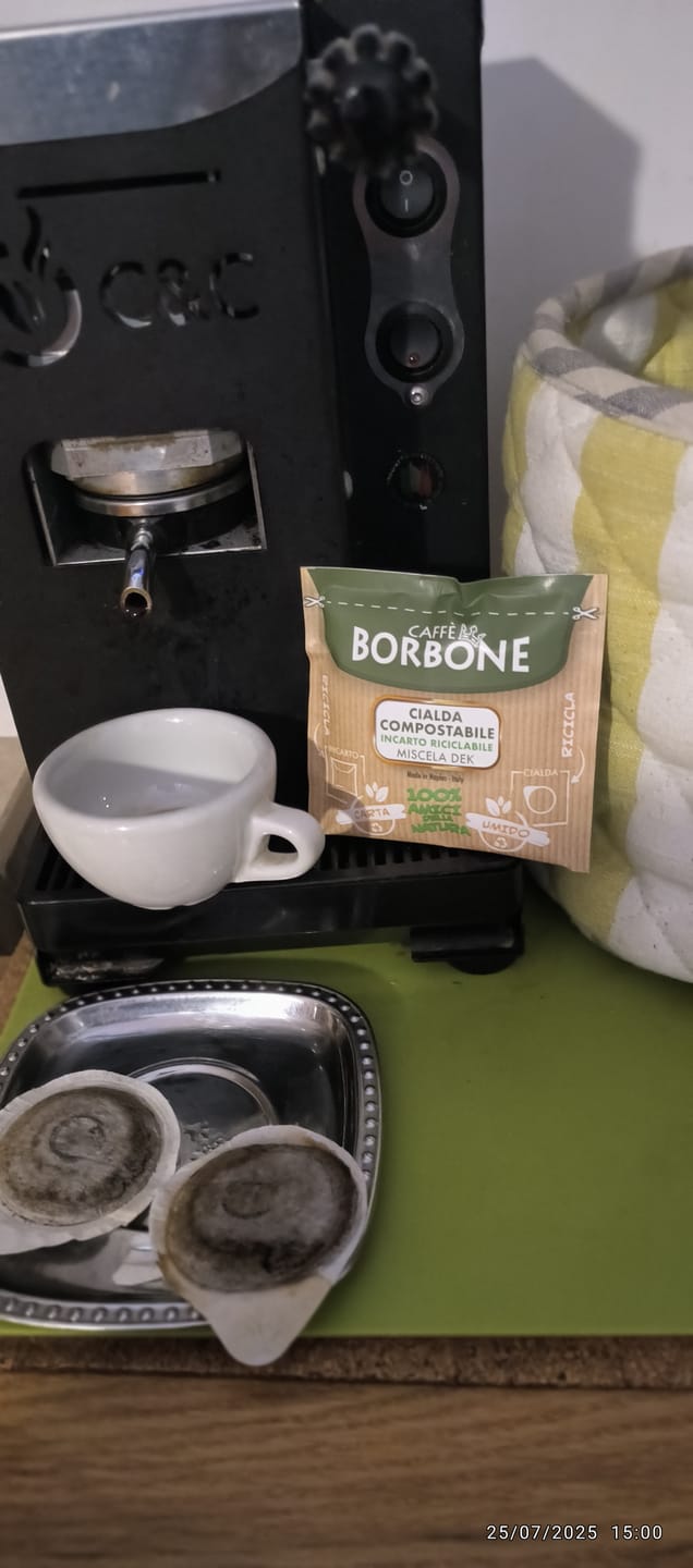 Customer photo review of Caffè Borbone 150 Cialde Ese 44 mm Dek Borbone, Cialda Compostabile, Incarto Riciclabile