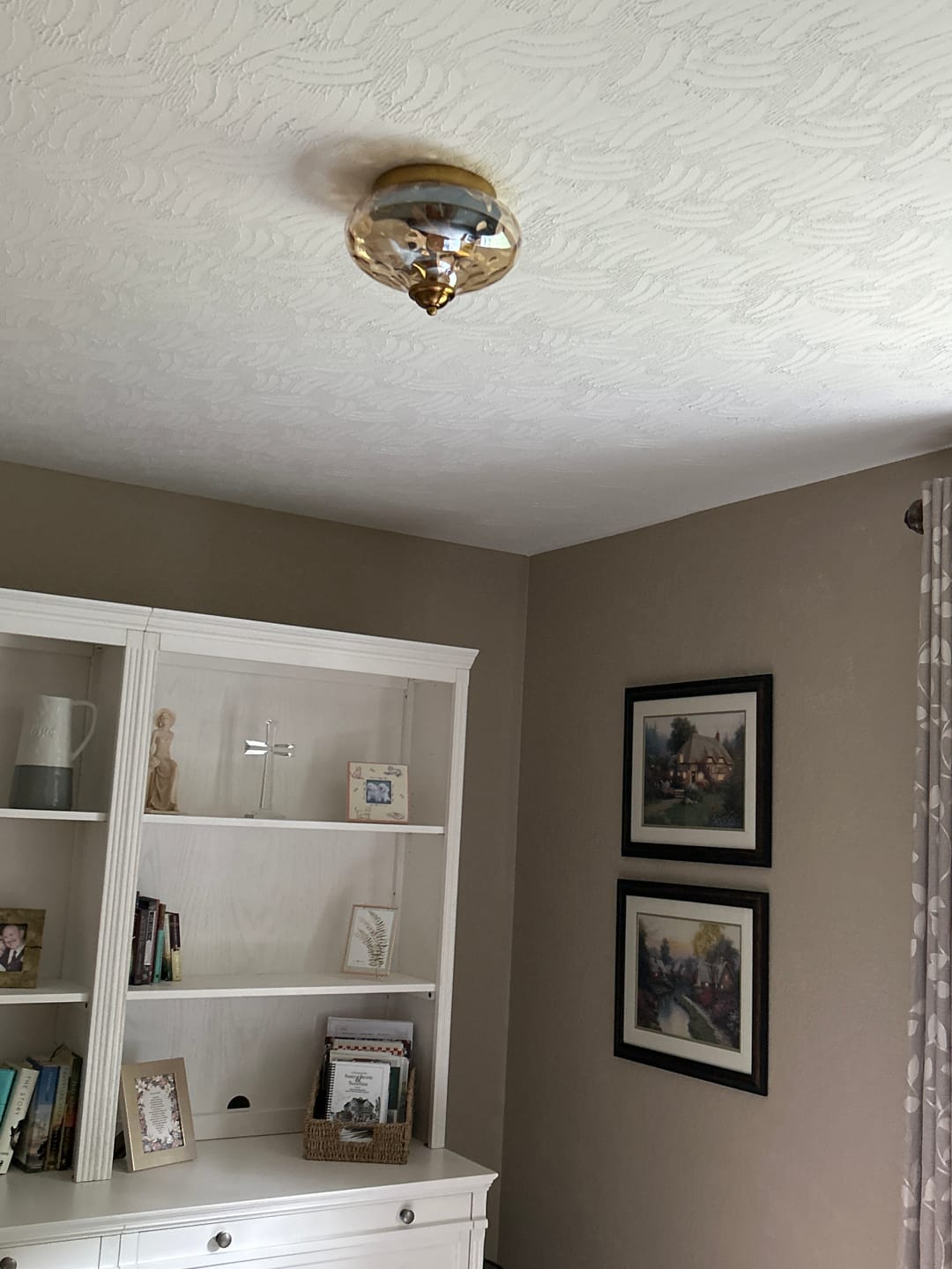 Customer photo review of 2-light Hammered Glass Flush Mount Ceiling Light