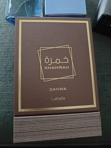 Customer photo review of Lattafa Khamrah Qahwa EDP Perfume Unisex Spray 3.4 oz