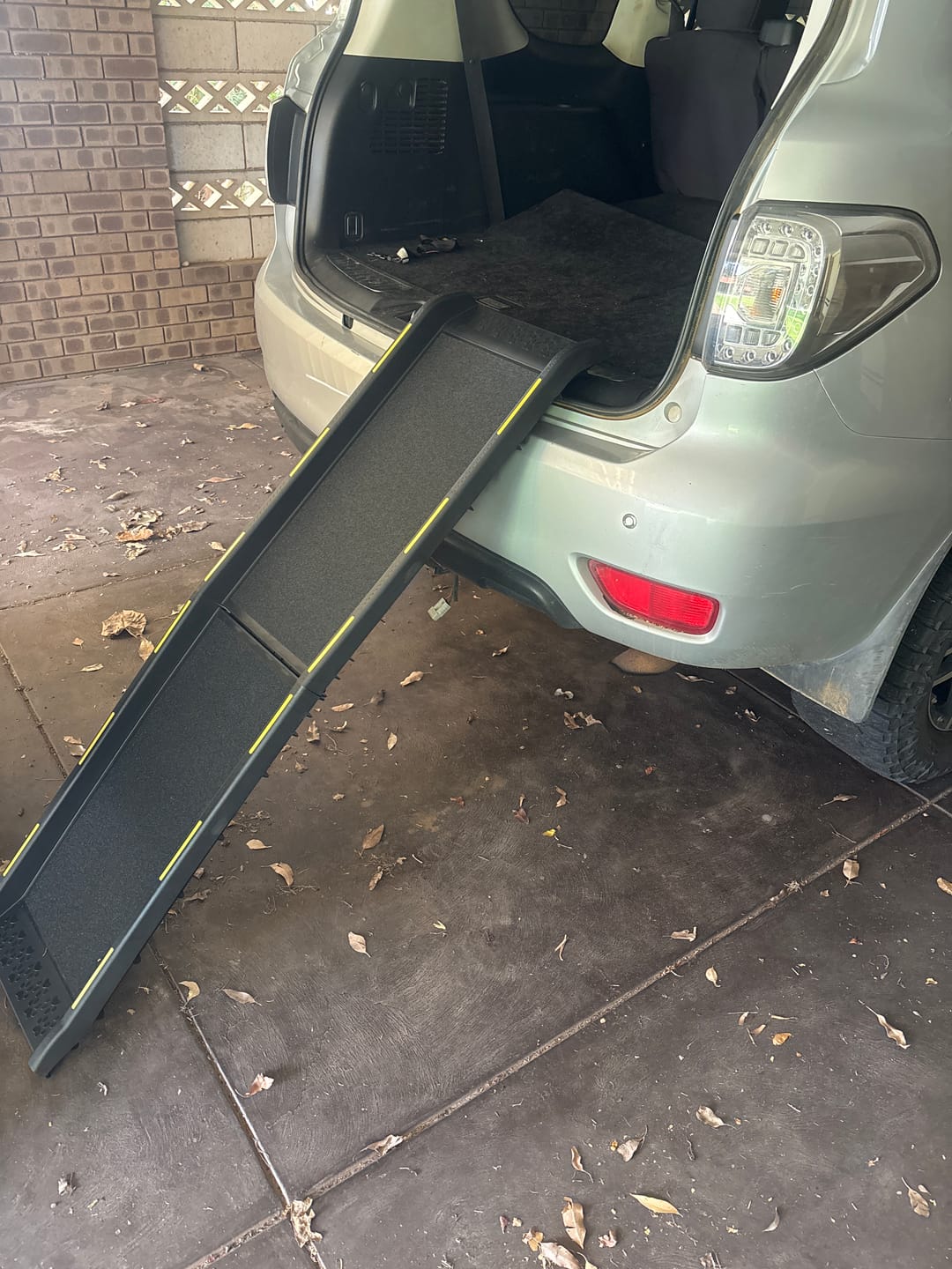 Customer photo review of Pawz Outdoor Pet Ramp with Reflective Strip