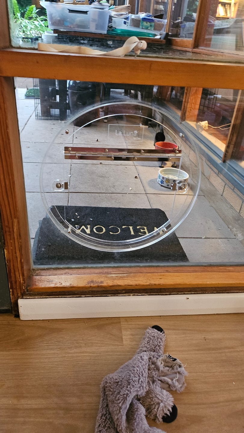 Customer photo review of Invisi Flap Pet Door For Glass