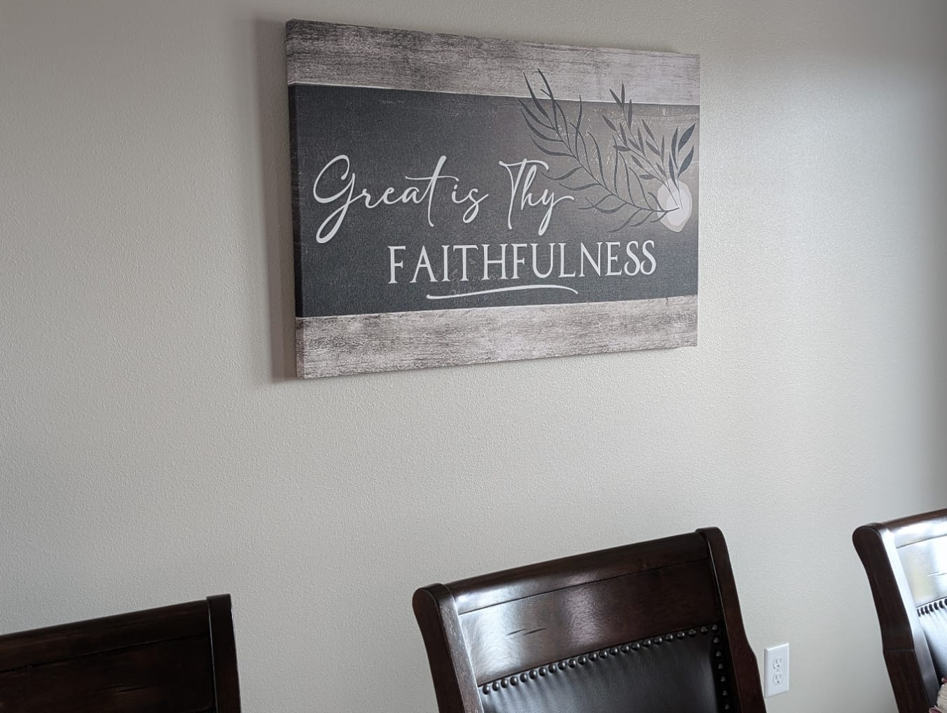 Customer photo review of Christian Art: Great Is Thy Faithfulness Wall Art Canvas Print, Christian Wall Decor