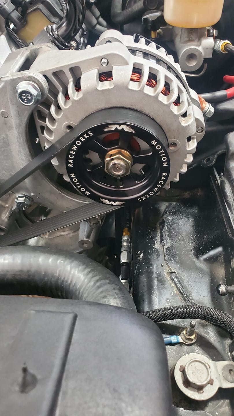 Customer photo review of Motion Raceworks LS 3.5" OD Overdrive Alternator Pulley