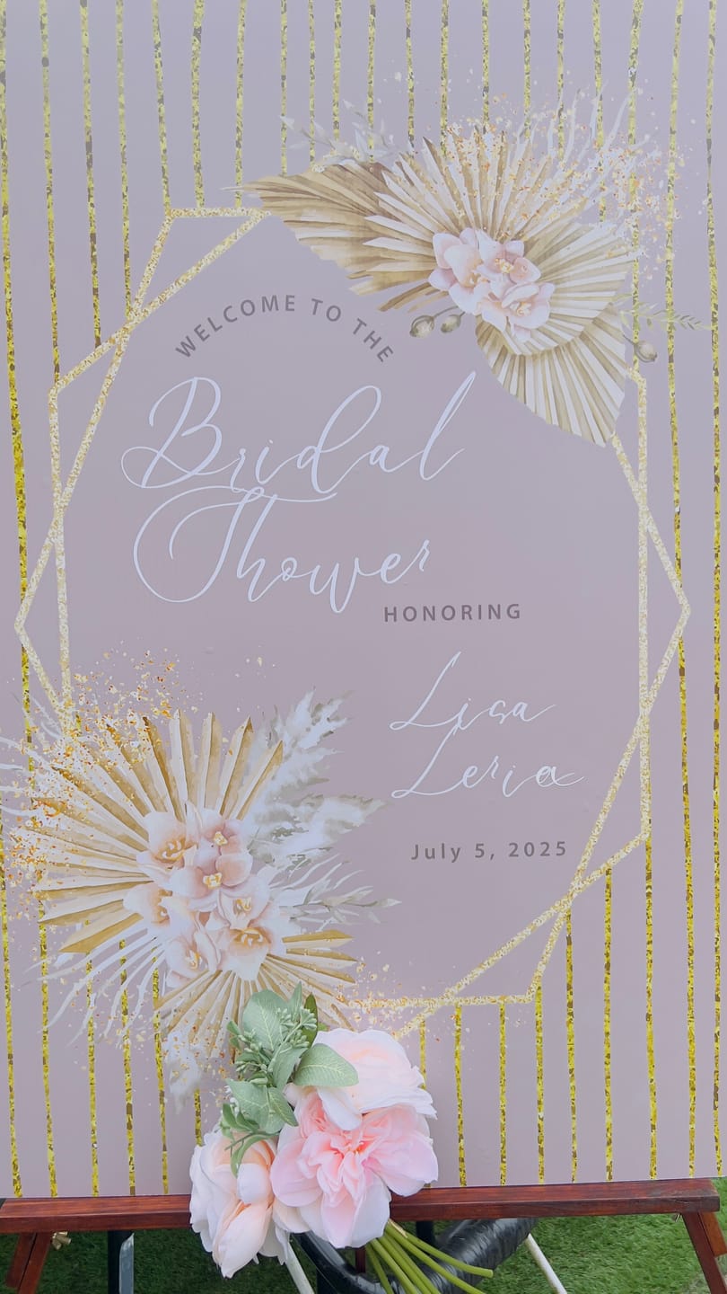 Customer photo review of Rustic Floral Welcome Board for Bridal Shower