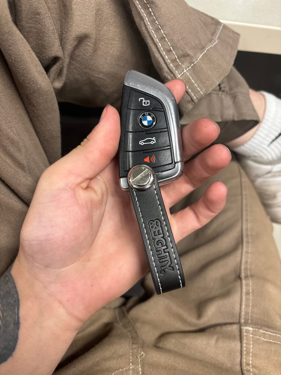Customer photo review of 80Eighty® Classy Leather Keychain