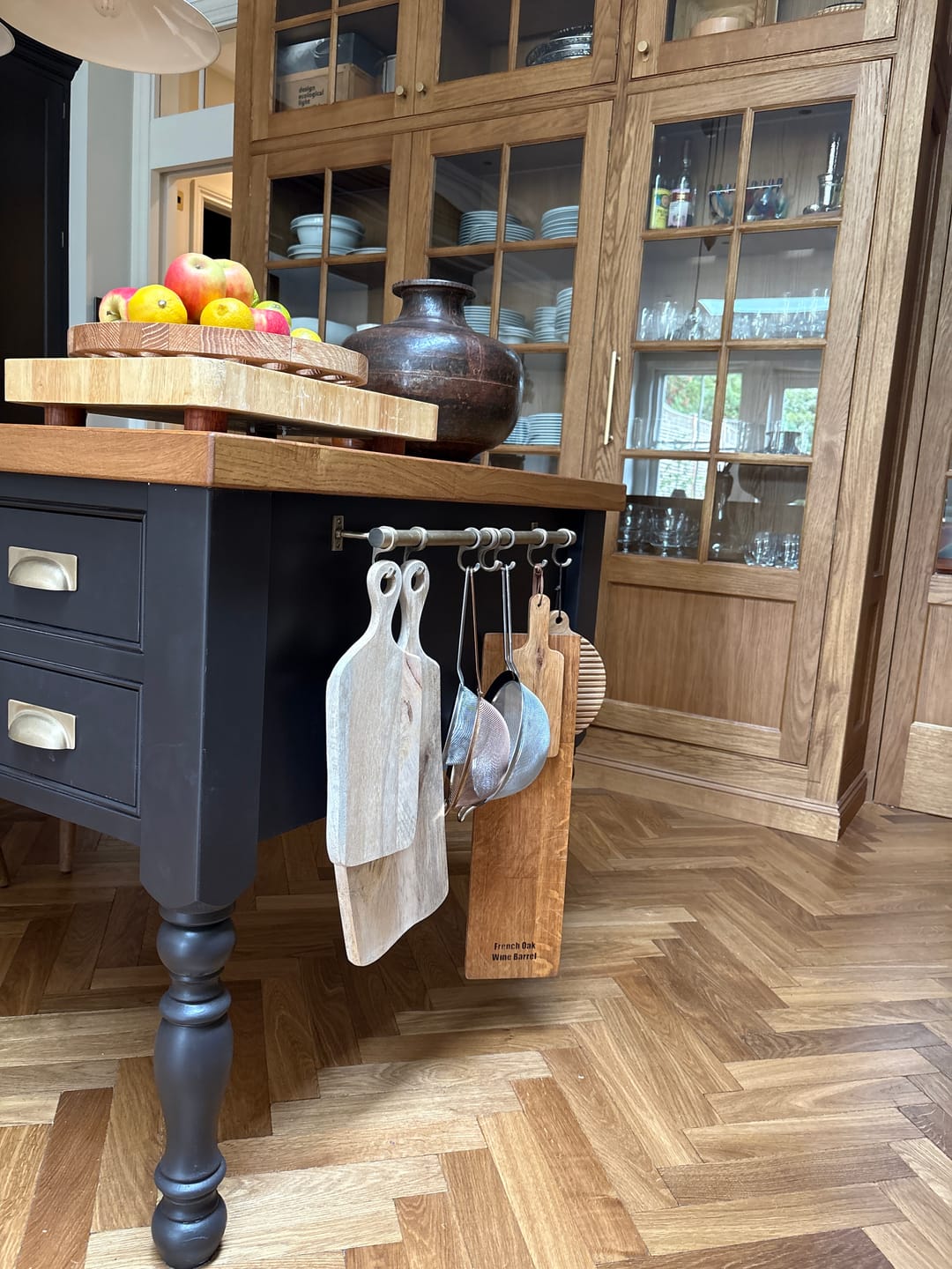 Customer photo review of Aged Brushed Brass Hanging Rail