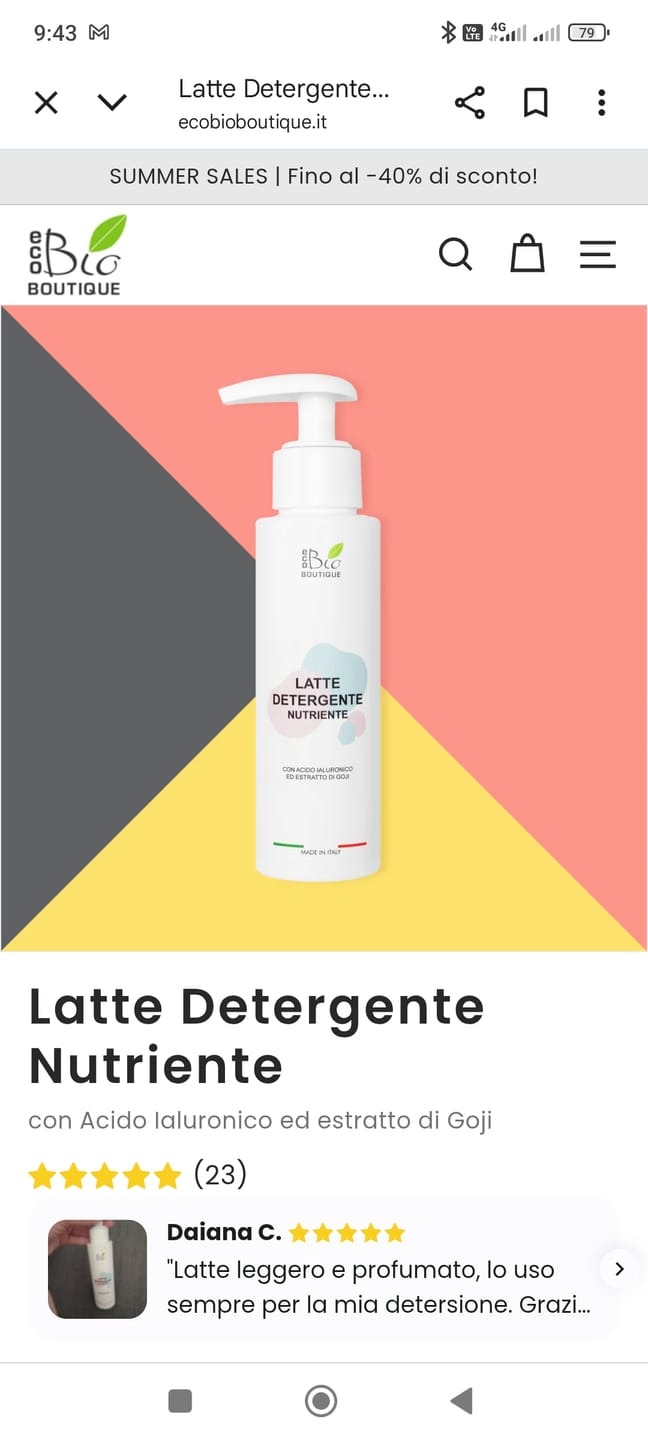 Customer photo review of Latte Detergente Nutriente