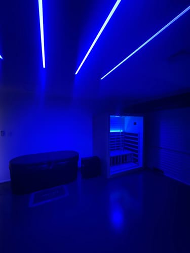 Customer photo review of Nordhaus Ice Bath - Matte Black - Fluted + 3 Person Infrared Sauna