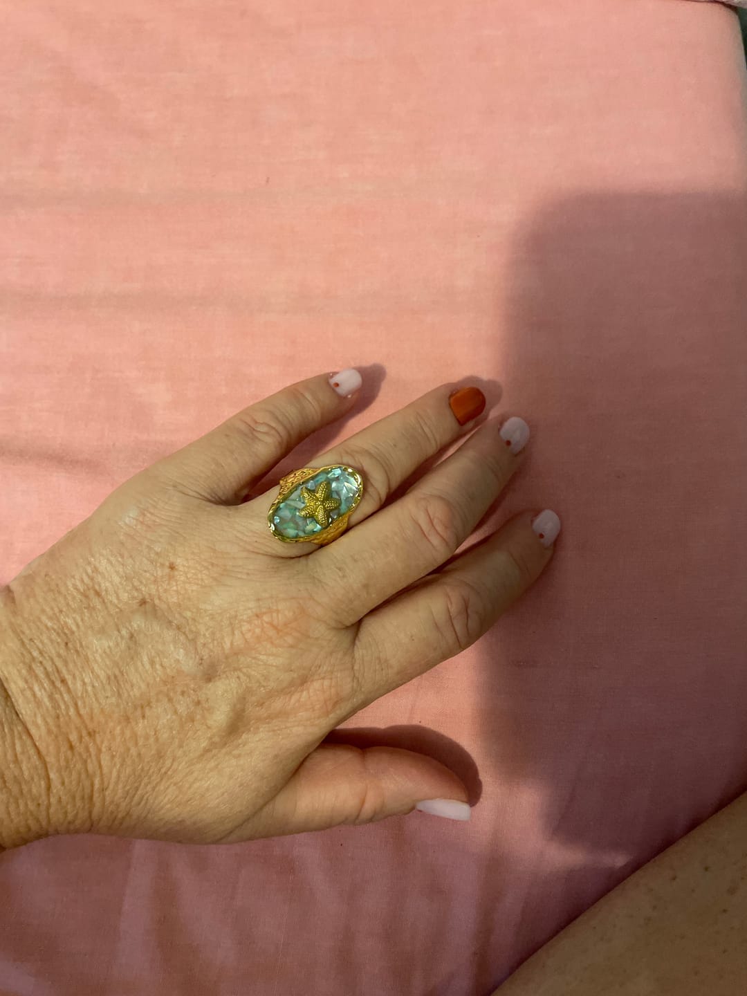 Customer photo review of ANELLO REGOLABILE “LIDO BLUE”