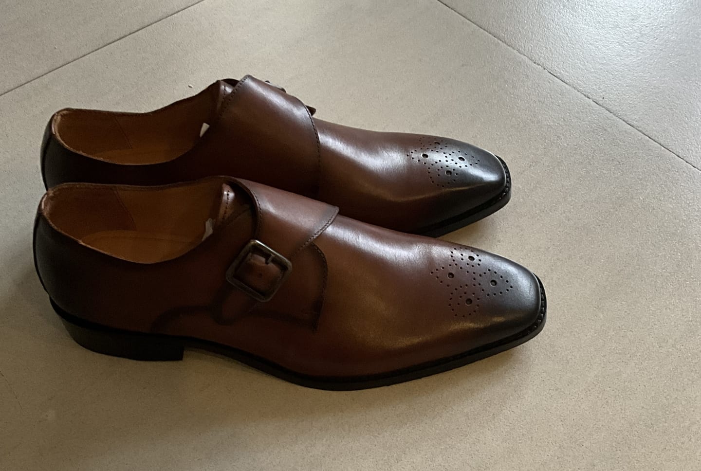 Customer photo review of Medallion Toe Single Monk - Cognac