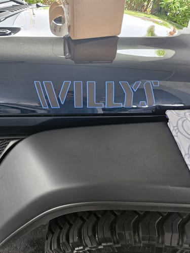 Customer photo review of Willys Hood Lettering - Colored Outline