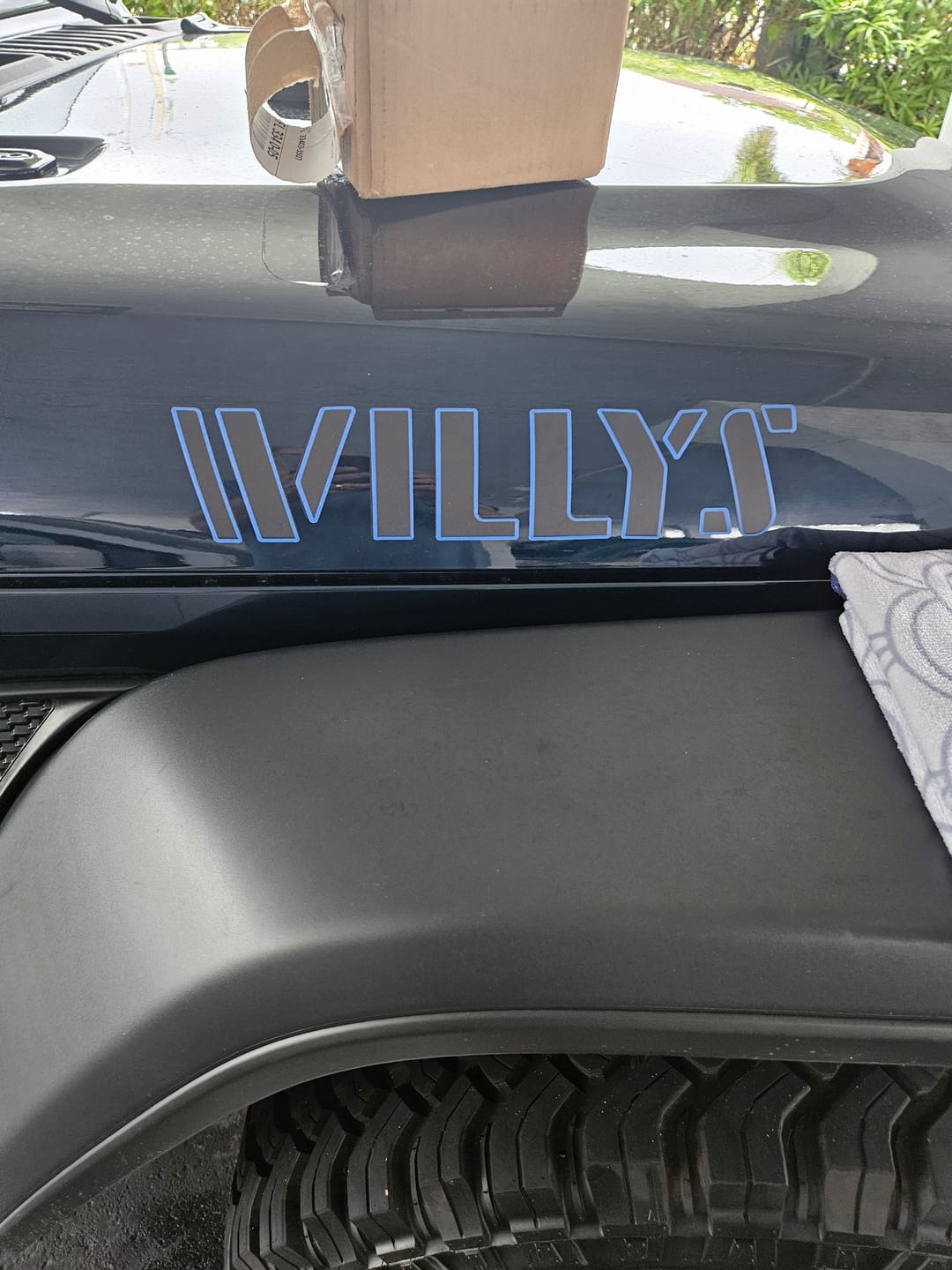 Customer photo review of Willys Hood Lettering - Colored Outline