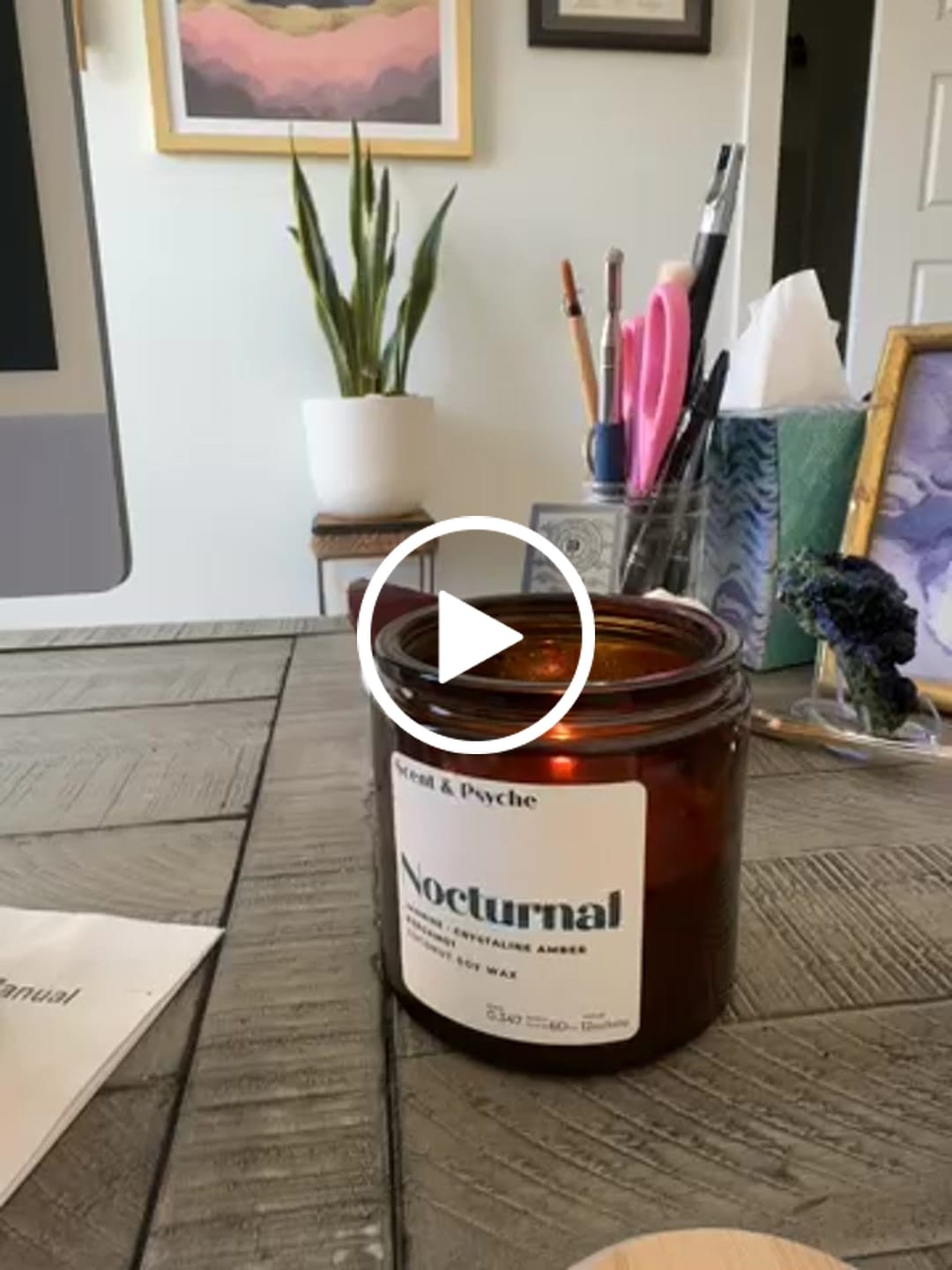 Customer video review of Nocturnal Scented Candle - 12oz Amber Jar