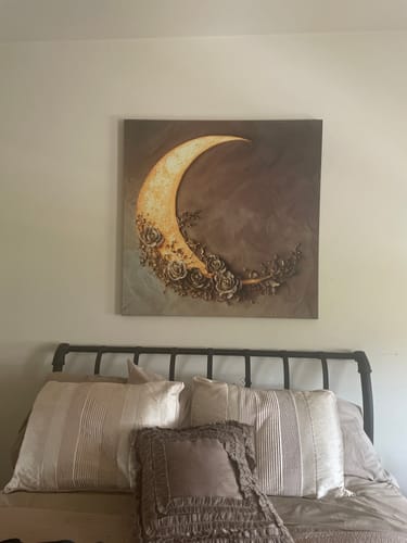 Customer photo review of Moon Blossoms V4 - A Tranquil Floral Canvas for a Dreamy Space