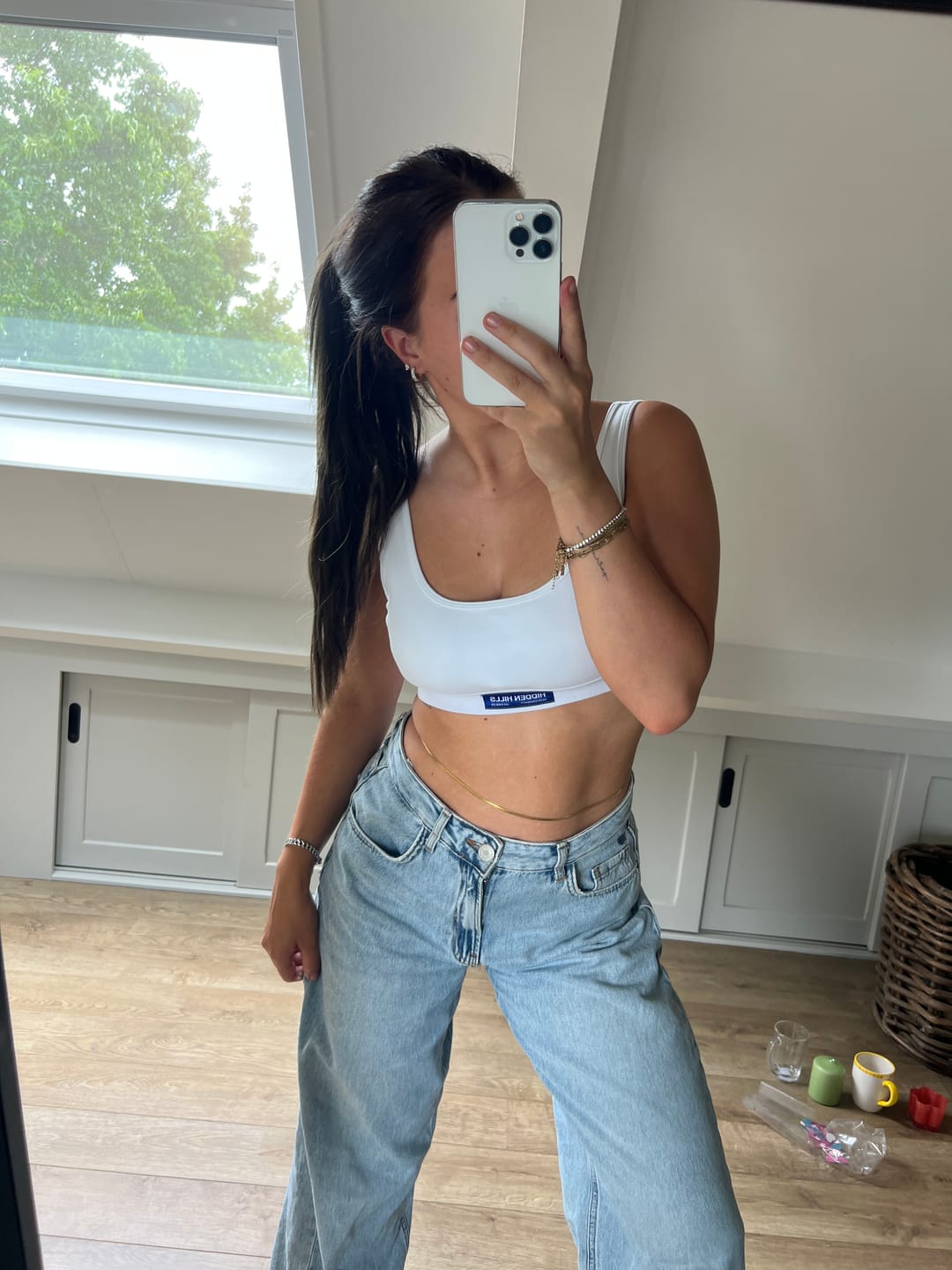 Customer photo review of LABEL BRA TOP WHITE