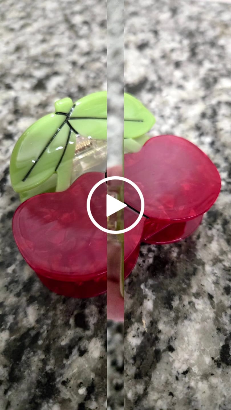 Customer video review of Large Maraschino Cherries Hair Claw Clip