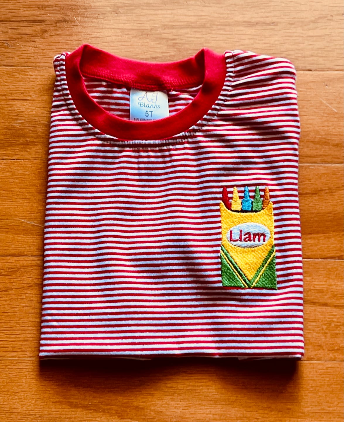 Customer photo review of Unisex Stripe Short Sleeve Shirt