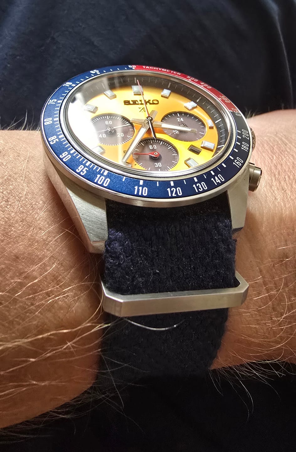 Customer photo review of Vintage Style Woven Fabric Military Watch Strap