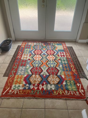 Customer photo review of Pure wool kilim 5'11"x4'1
