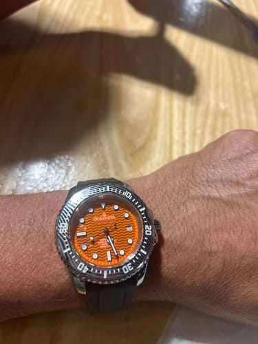 Customer photo review of Oceaneva 6000m Deep Marine Explorer VI Grade 5 Titanium Automatic Watch Orange Dial