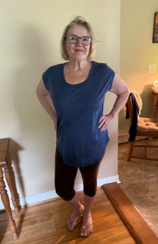 Customer photo review of Gabi Tunic Top • Final Sale Deals! - Blue Horizon