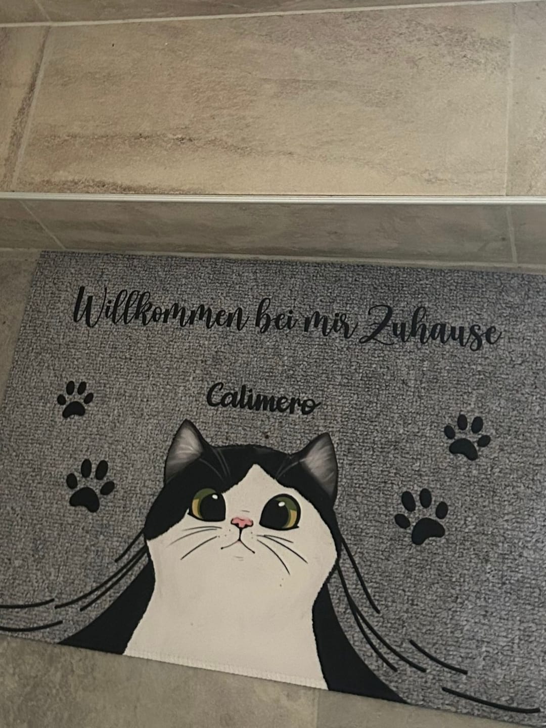 Customer photo review of Bei mir Zuhause - Individuelle Fußmatte