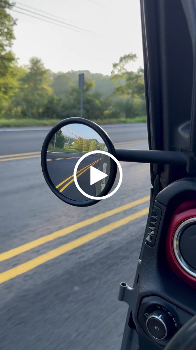 Customer video review of JL/JLU A-Pillar Side Jeep Mirrors with Base Mount Driver AND Passenger