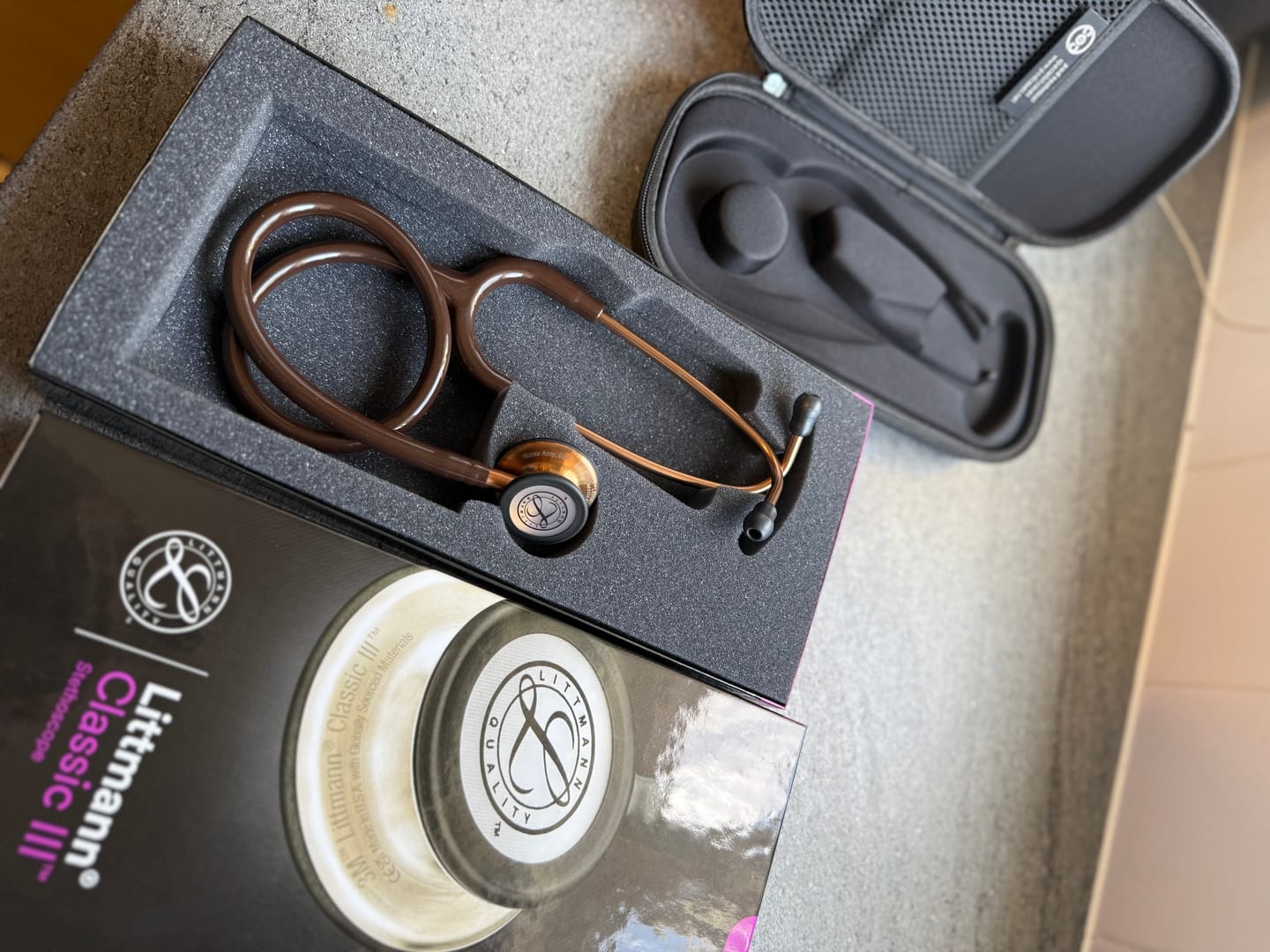 Customer photo review of Littmann Classic III Monitoring Stethoscope: Chocolate & Copper 5809