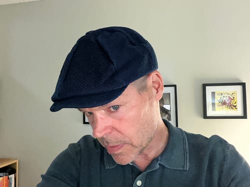 Customer photo review of Indigo-Dyed Sashiko Newsboy Cap