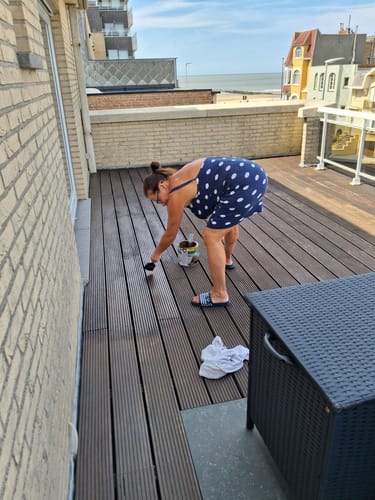 Customer photo review of Xyladecor Bangkirai Antislip - Houtbeits - Teak - Satin - 2,5L