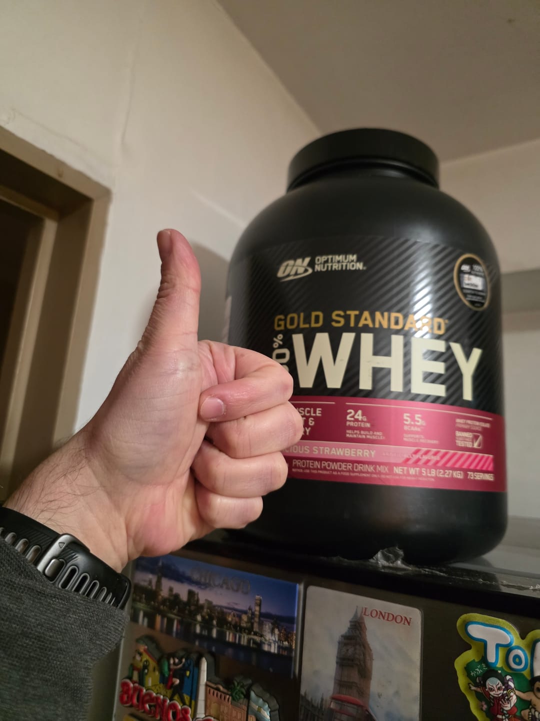 Customer photo review of Optimum Nutrition Gold Standard 100% Whey Proteina 5 Lb