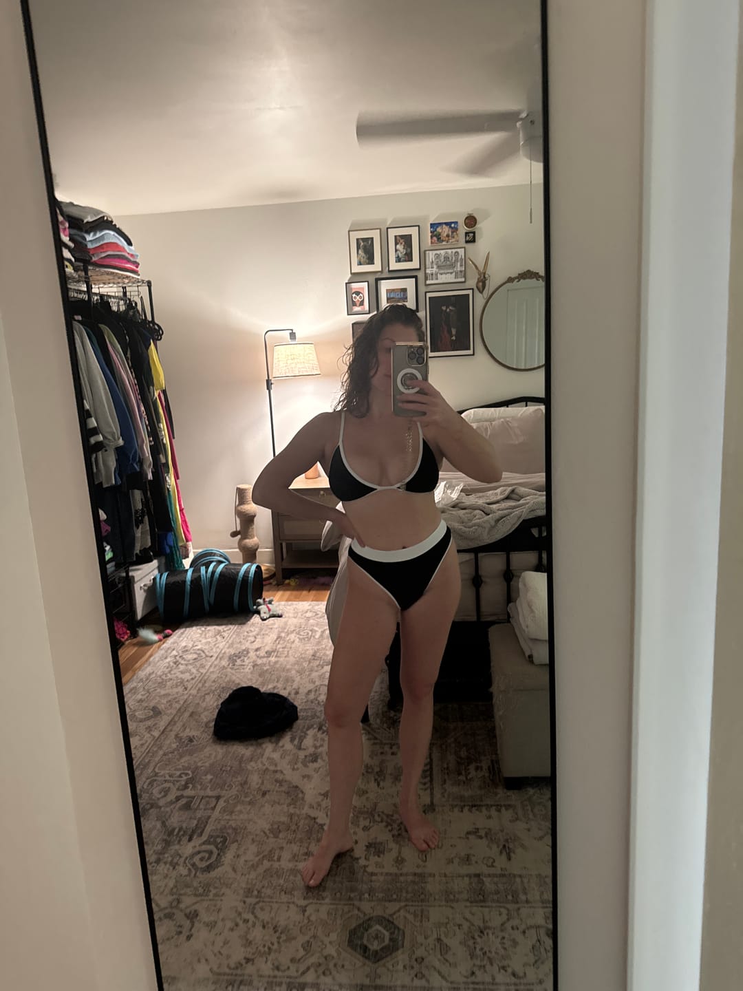 Customer photo review of LILY Black & White Minimal Triangle Top