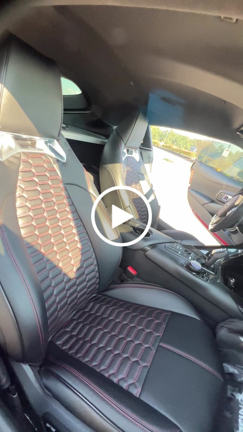 Customer video review of 2020+ Toyota Supra Custom Leather Seat Covers