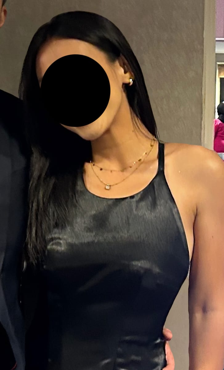 Customer photo review of Agatha Gold Droplet Necklace