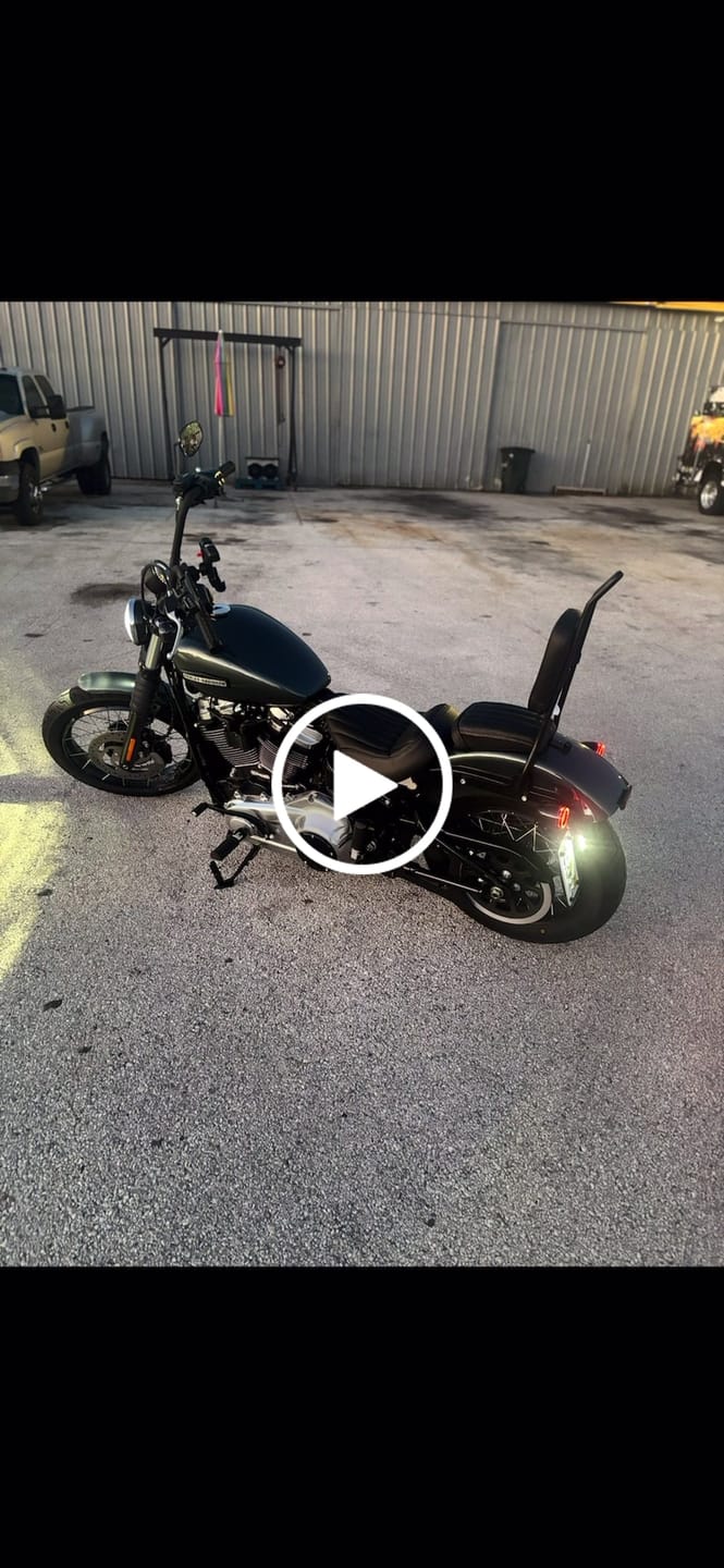 Customer video review of Iron Born Blade 25" Sissy Bar for Harley Softail Street Bob Matte Black