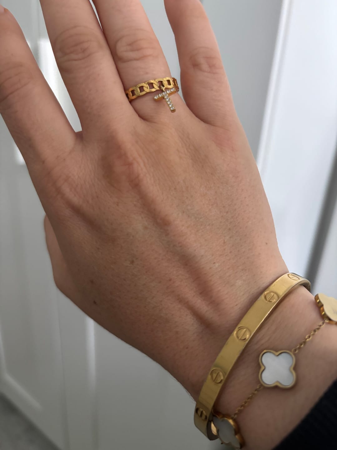 Customer photo review of Letter Ring | 18K vergoldet