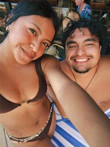 Customer photo review of AMELIA Cacao '93' Minimal Bikini Top