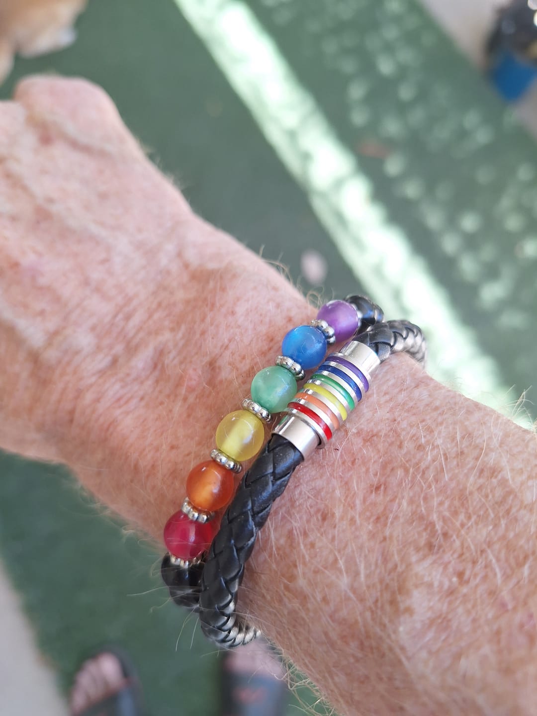 Customer photo review of Rainbow Bead Bracelet