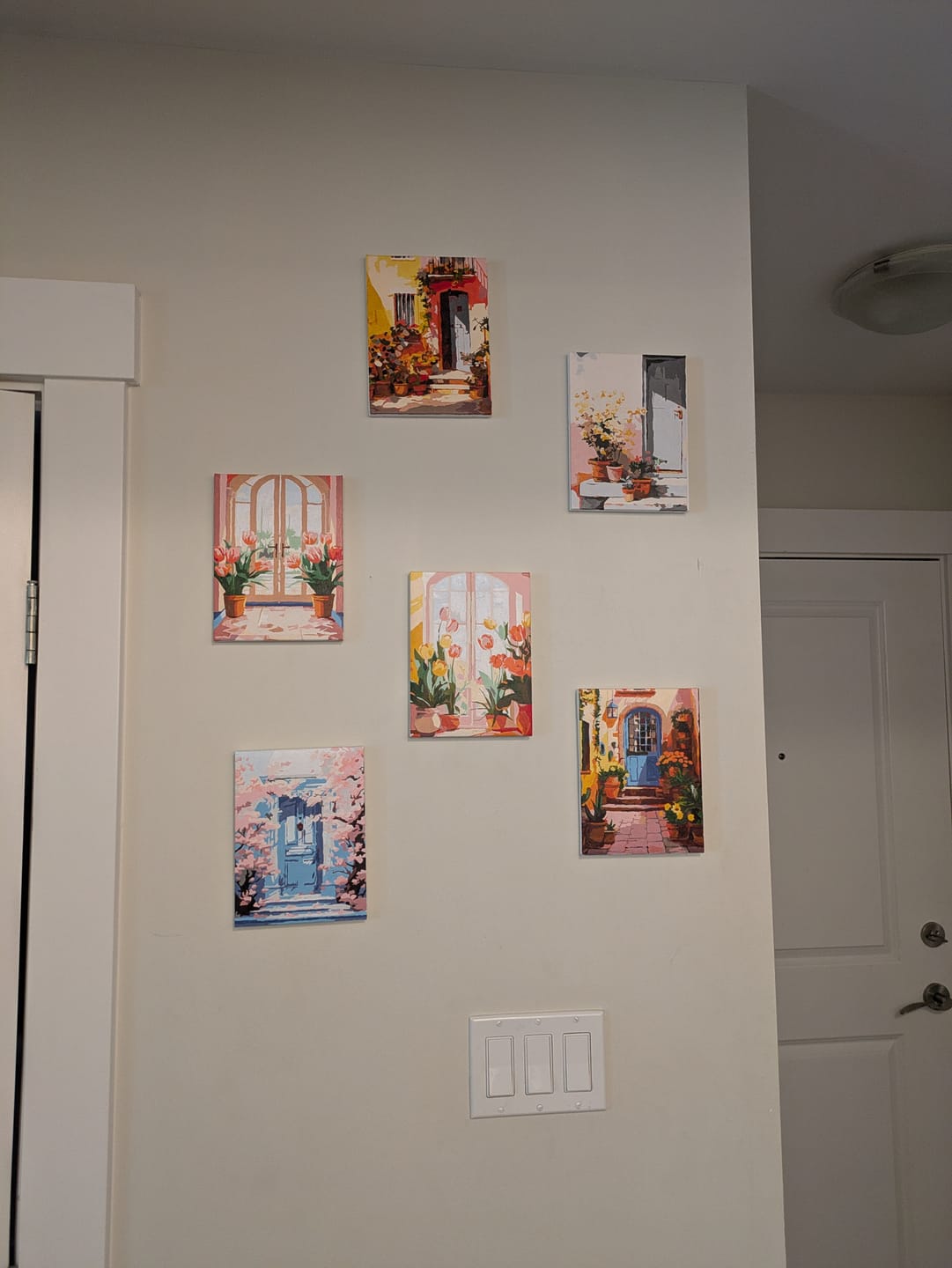 Customer photo review of 6 Mini Paintings - Colorful Doors Set