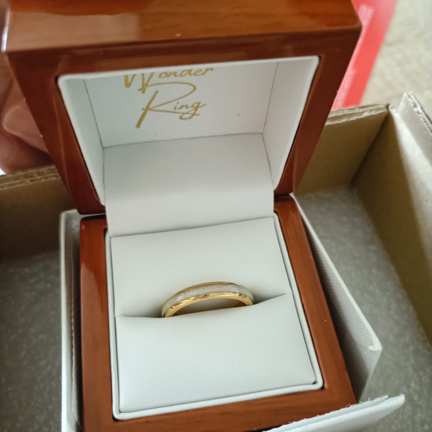 Customer photo review of The Golden White Opal 4mm Wonder Ring