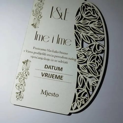 Customer photo review of Laser cut Wedding invitation cards 6 set svg cutting file