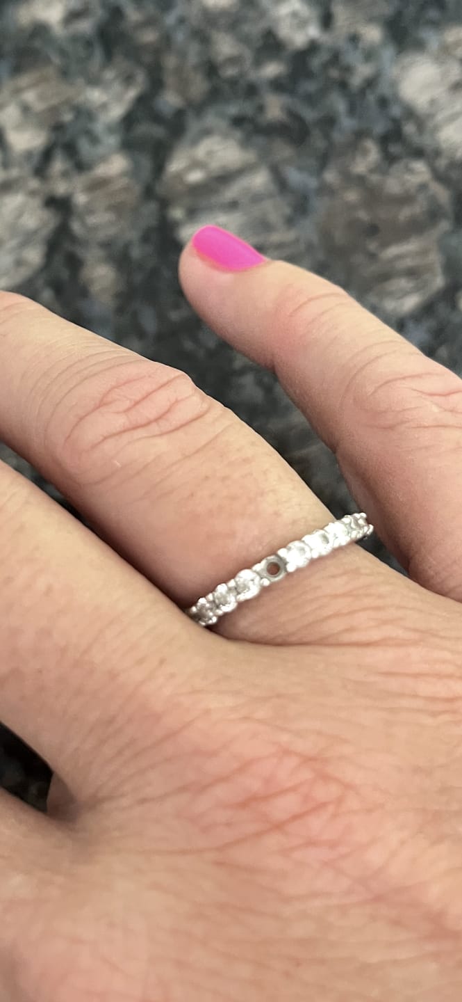 Customer photo review of Pave CZ Eternity Ring in Sterling Silver