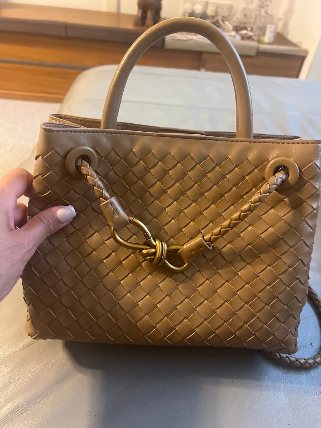 Customer photo review of Lucia Woven Bag