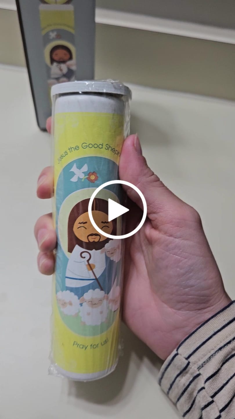 Customer video review of Jesus Christ, the Good Shepherd (The Our Father) Wooden Prayer Candle