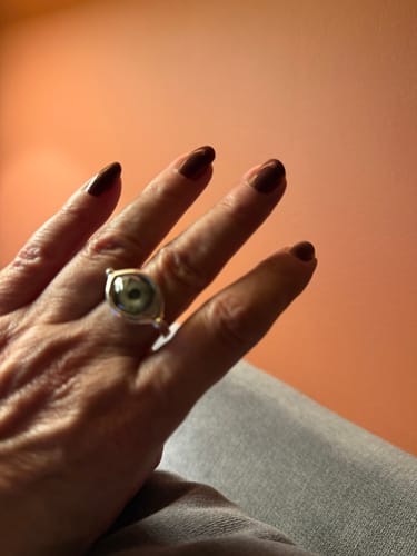Customer photo review of Sample Sale - Hand Painted Silver Eye Ring