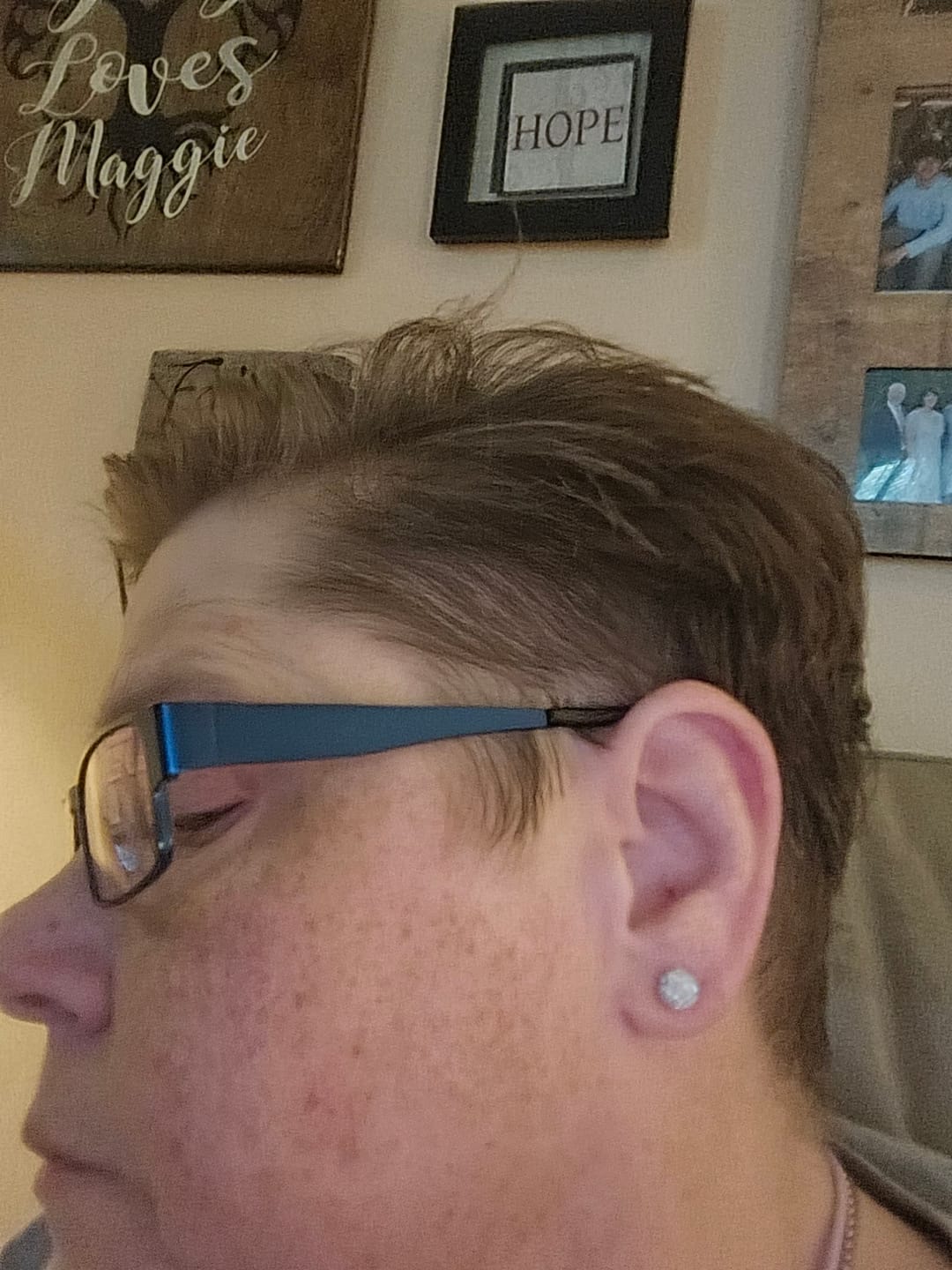 Customer photo review of Petite Faux Druzy Studs Hypoallergenic Earrings for Sensitive Ears Made with Plastic Posts
