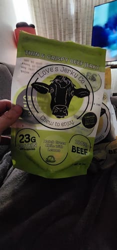 Customer photo review of (NEW) HATCH GREEN CHILE & LEMON Beef Jerky